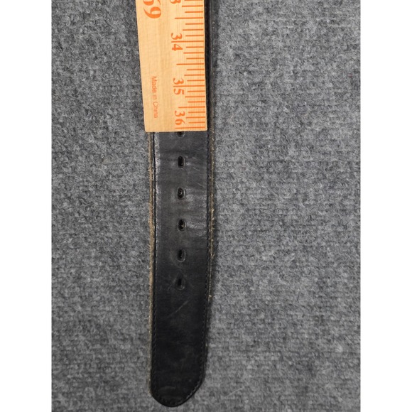 Wrangler Western Black Leather Belt Silver‎ Buckle Handcrafted Old Sonora Mexico - Picture 6 of 6